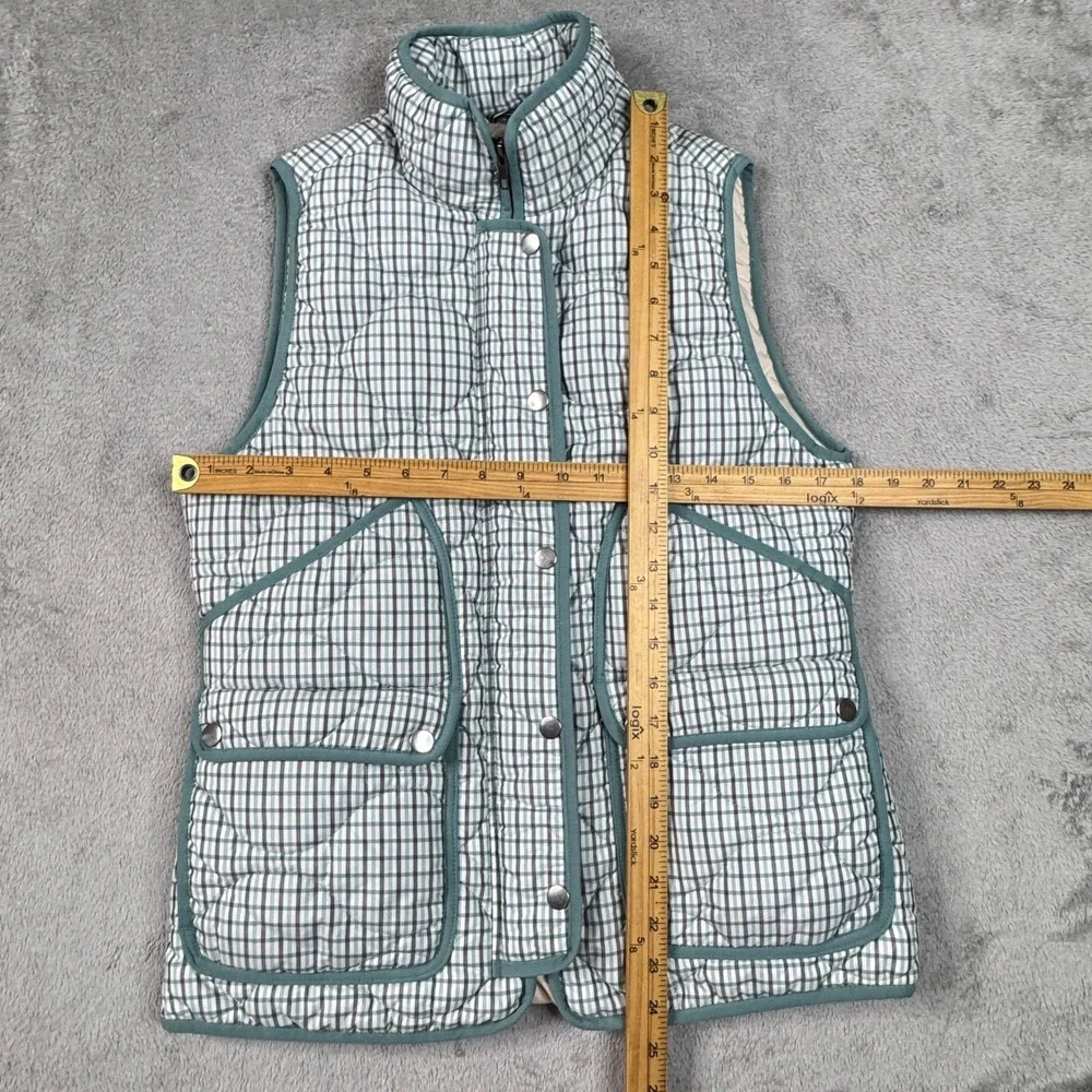 J. Crew Signature Puffer Vest Green PrimaLoft Small‎ Womens Excellent Condition! - Picture 8 of 14